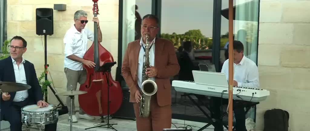 Musiciens pendant une réception